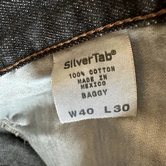 Levi’s Black SilverTab Y2K 90s Baggy Jeans Mens 40 x 30 Mint EUC - Picture 8 of 9